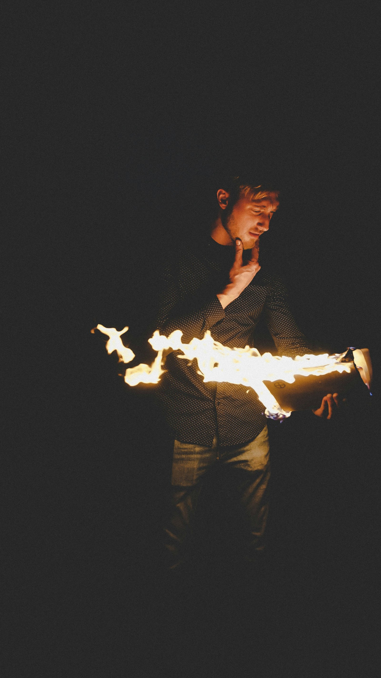 24-70mm F2.8 OSS sample photo. Man playing with fire photography