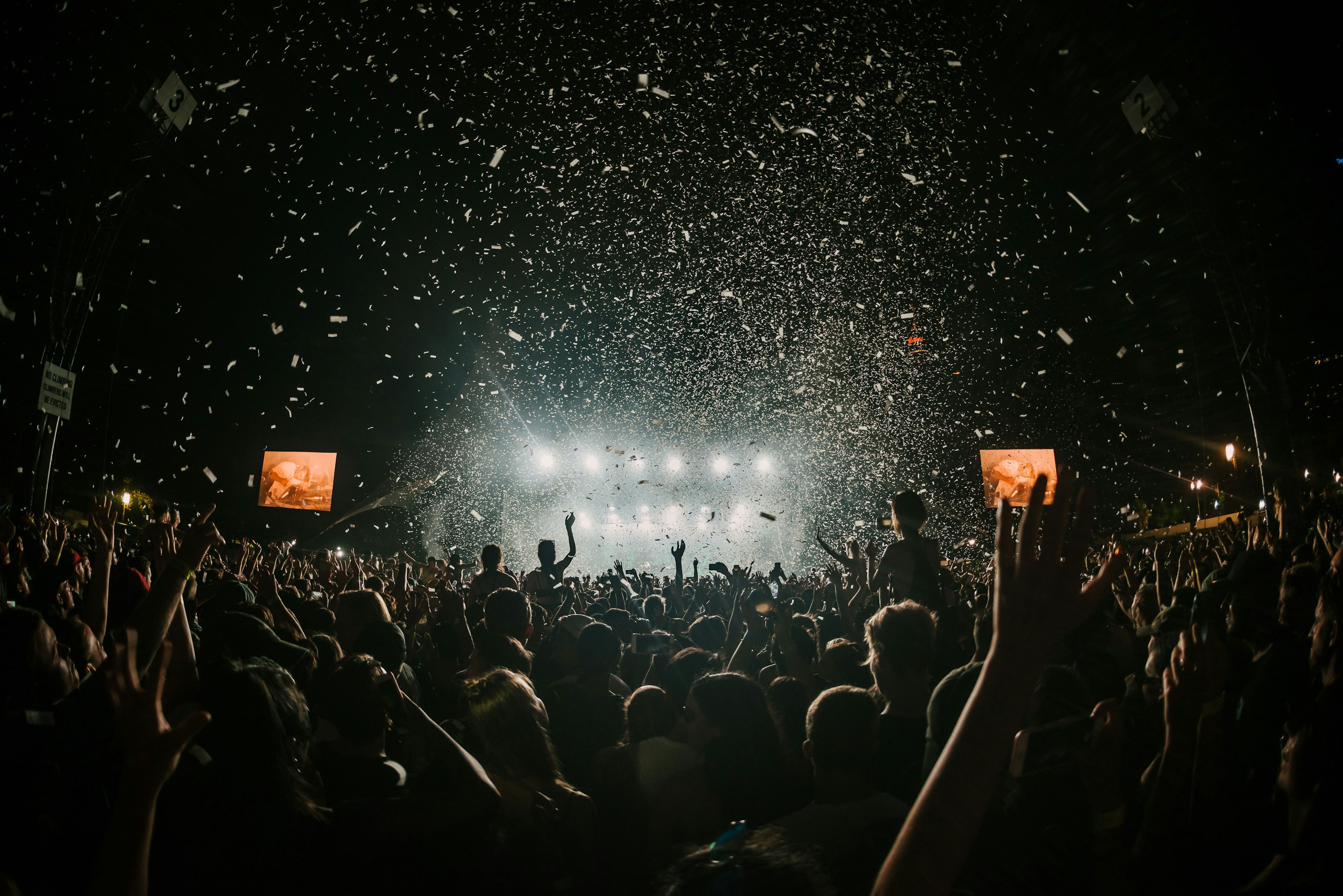 A crowd enjoying a weekend event