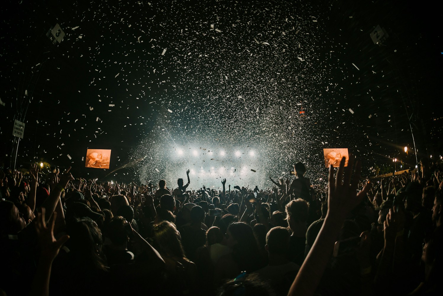 Crowd celebrating live music at the Brighter Futures Summer Series festival