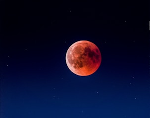 blood moon at night time