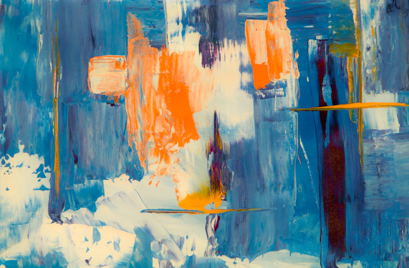 Abstract painting in warm tones by a student
