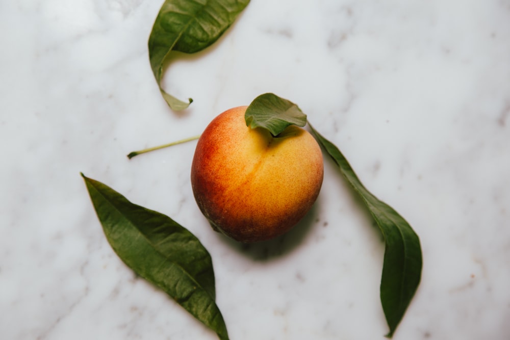 high angle photo of peach fruit