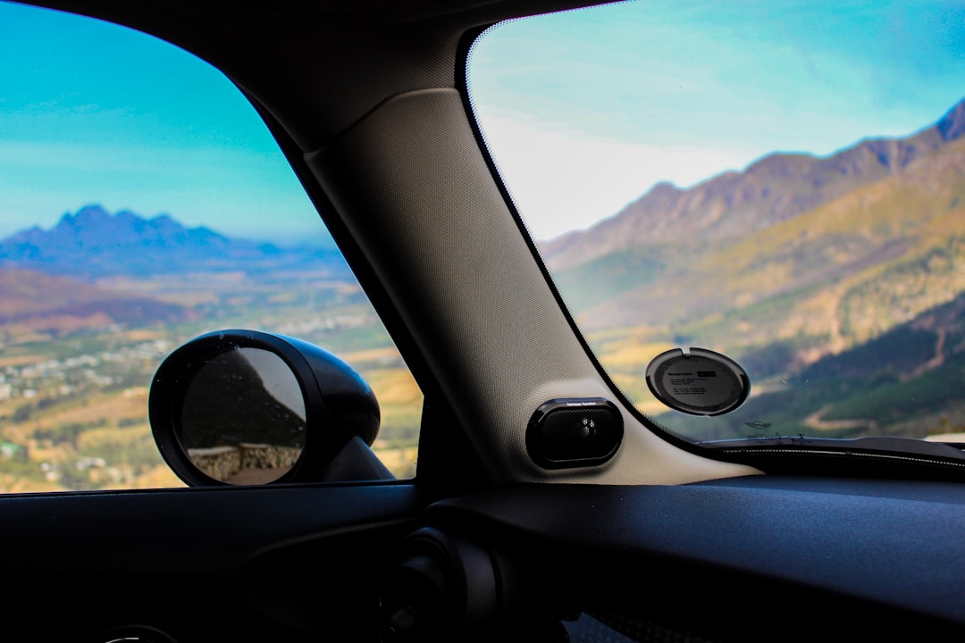 photography of car side mirror