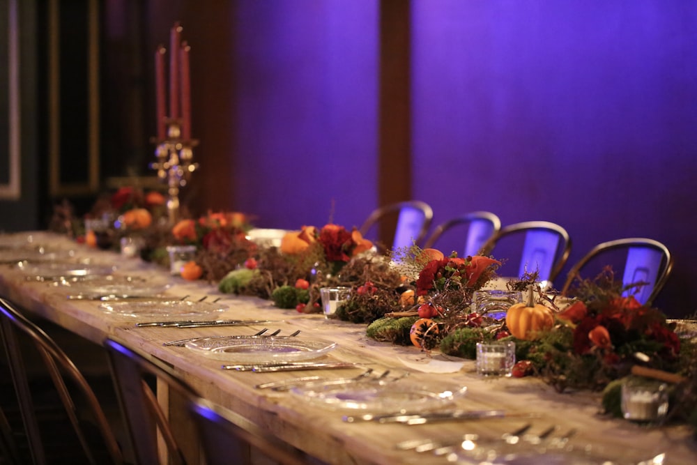 empty plates and utensils on table