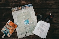 white map near mug