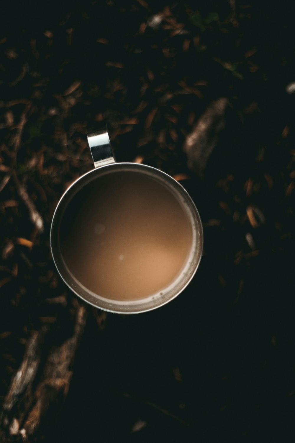 flat lay photography of glass of coffee