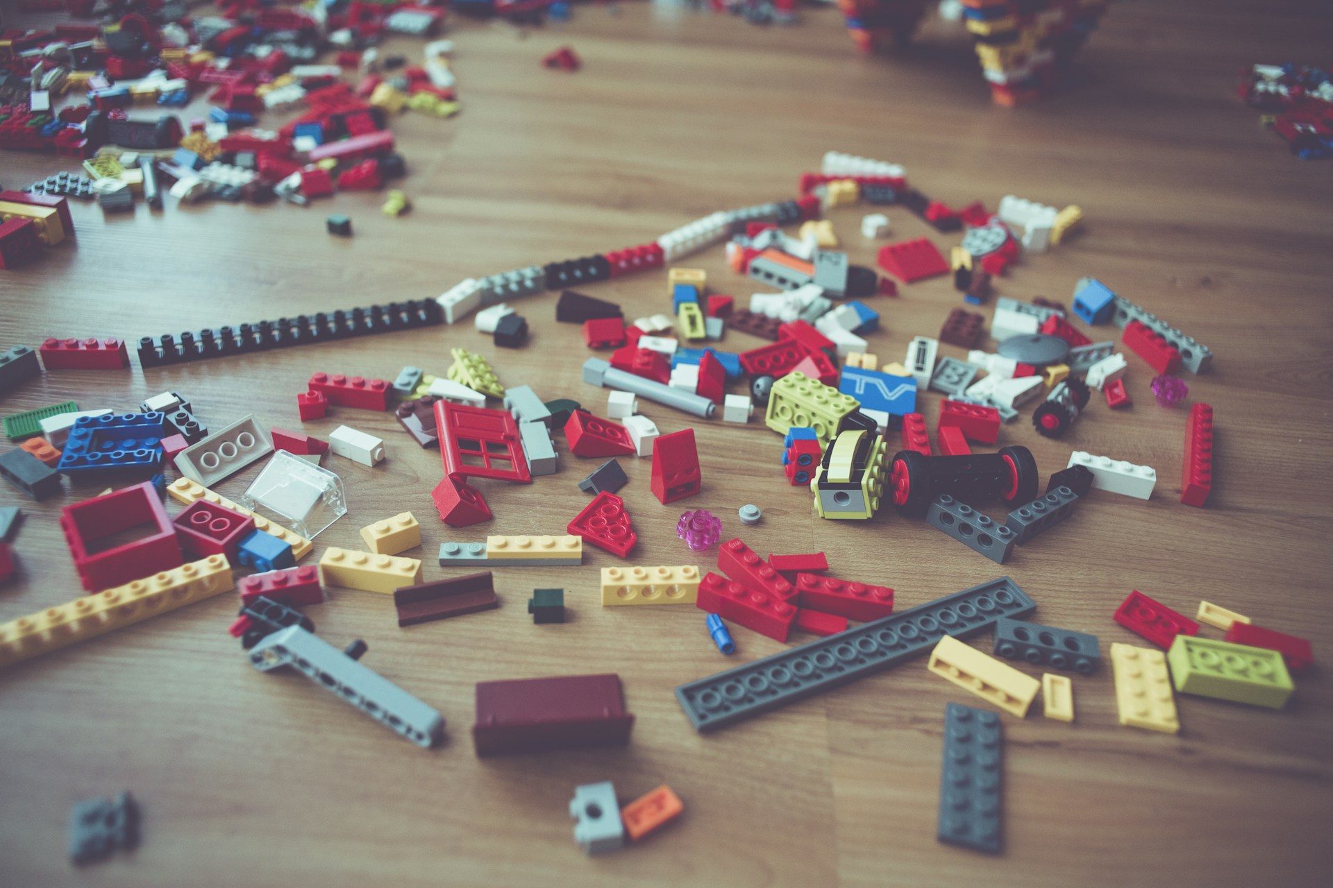 assorted-color interlocking blocks on floor