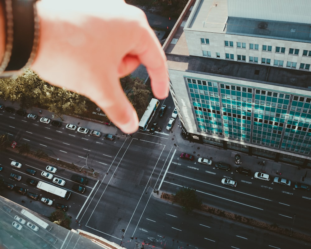 forced perspective photography of bus on road