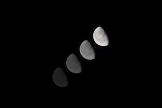 photograph of half moon