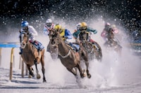 &quot;Horse race in Sankt Moritz called White Turf. It take place every year on the iced lake of Sankt Moritz.&quot;
