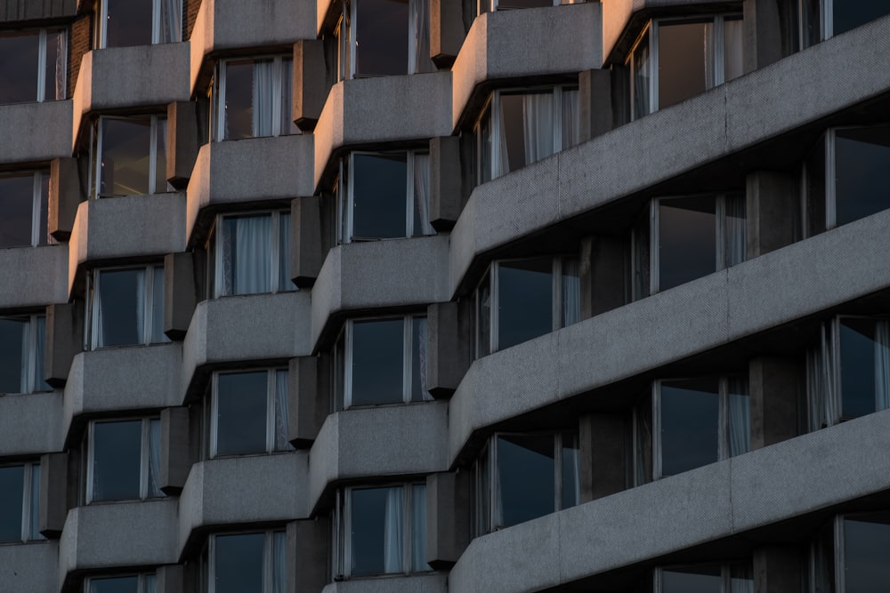 a very tall building with lots of windows