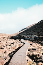 brown roadway beside mountain