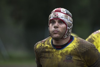 men's yellow v-neck jersey shirt