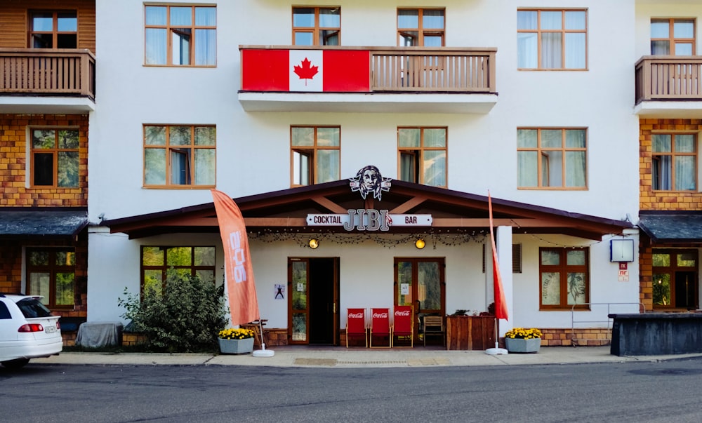 flag of Canada on terrace