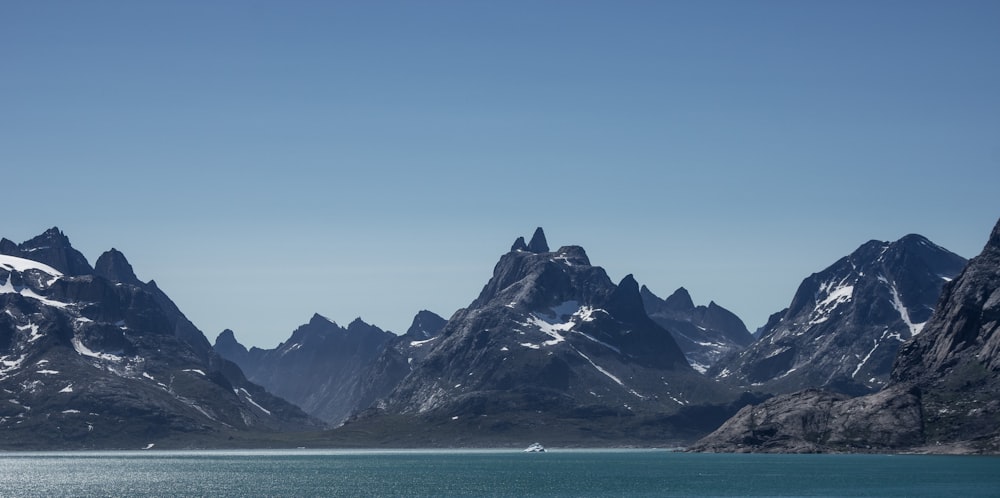 mountains near water