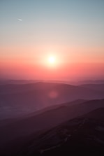 aerial view of mountain during golden hour