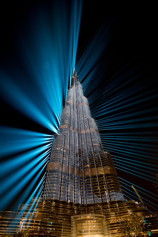 worms eye view of landmark building in Burj Khalifa United Arab Emirates