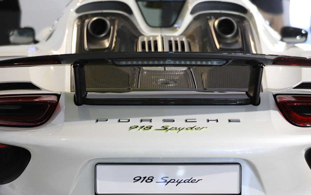 white Porche 918 Spyder