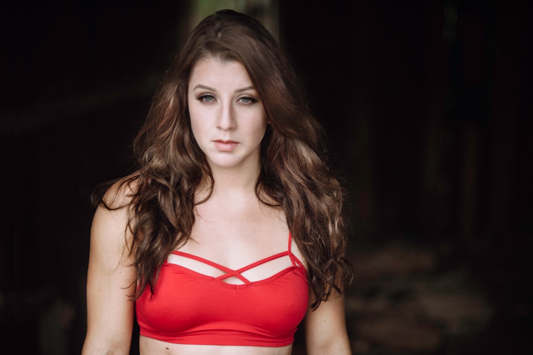 woman wearing red bikini top