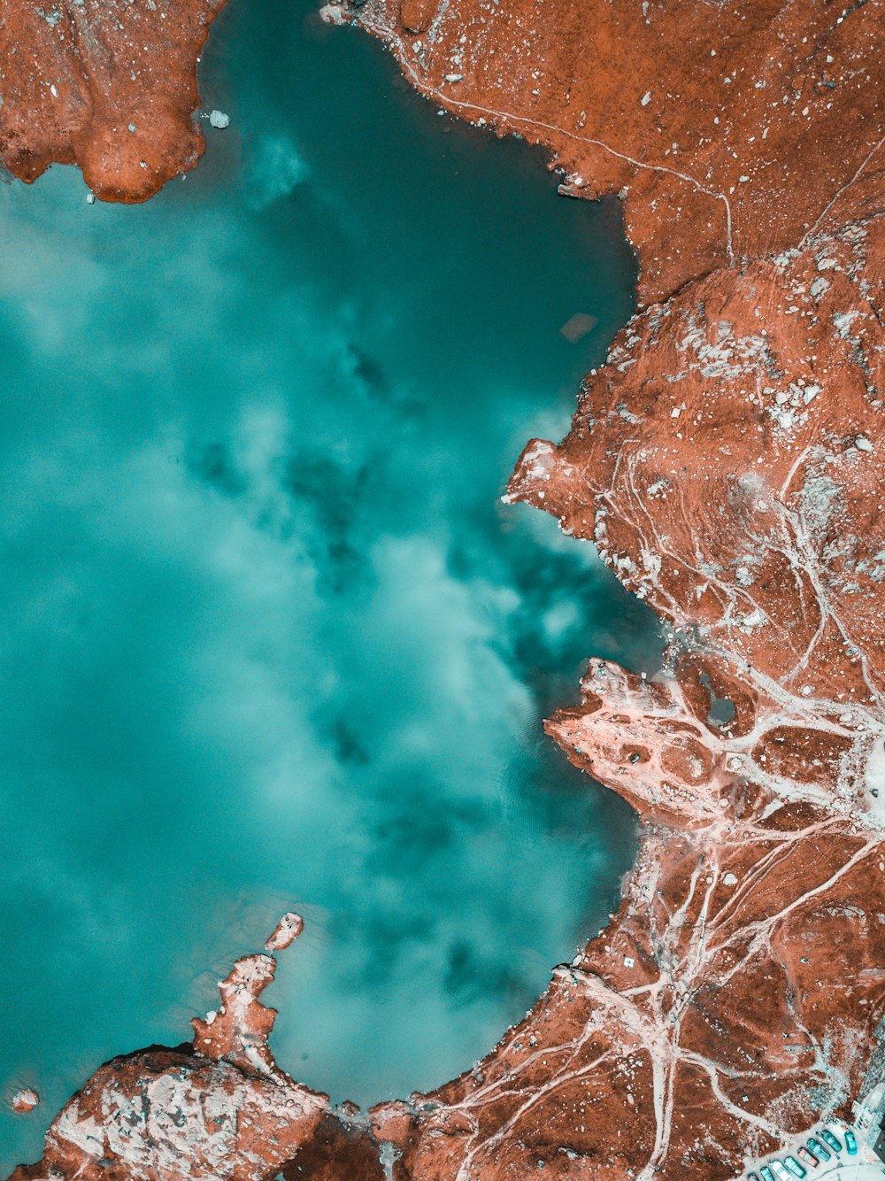 aerial view of seashore