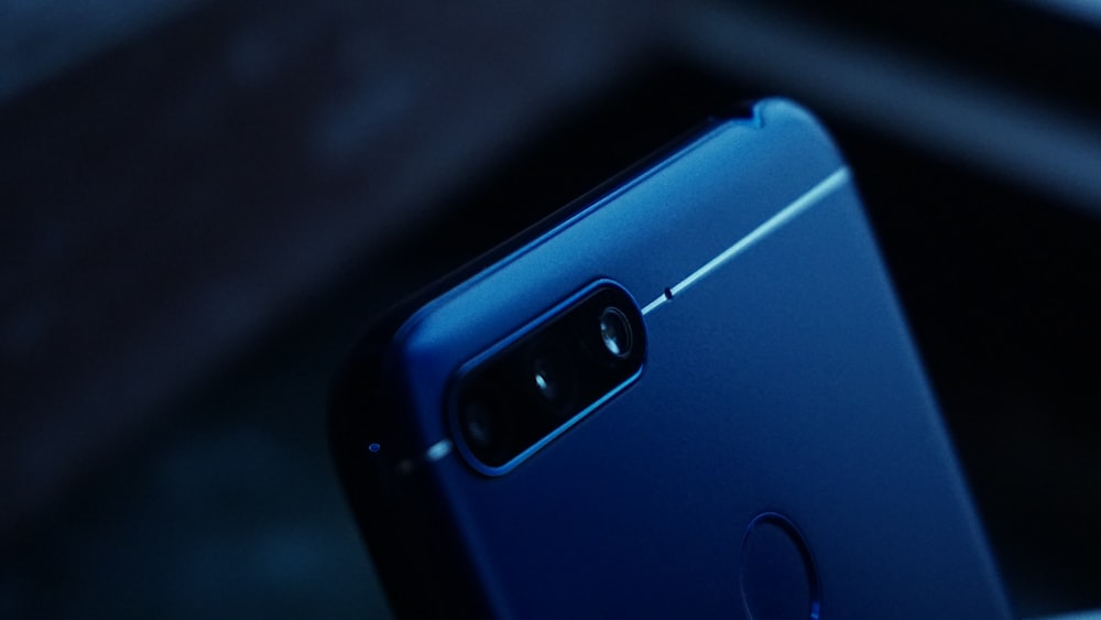 blue Android smartphone