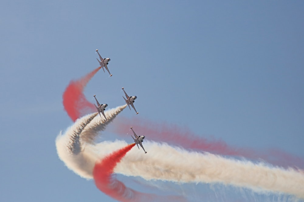 four planes doing air show