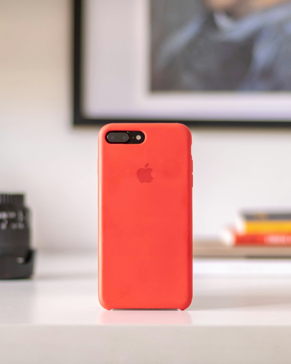 post-2016 iPhone with red case