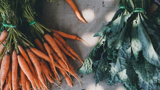 orange carrots And spinach