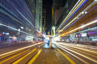time-lapse photography of street