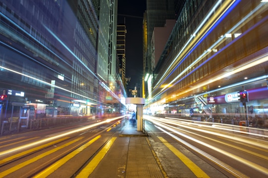 time-lapse photography of street
