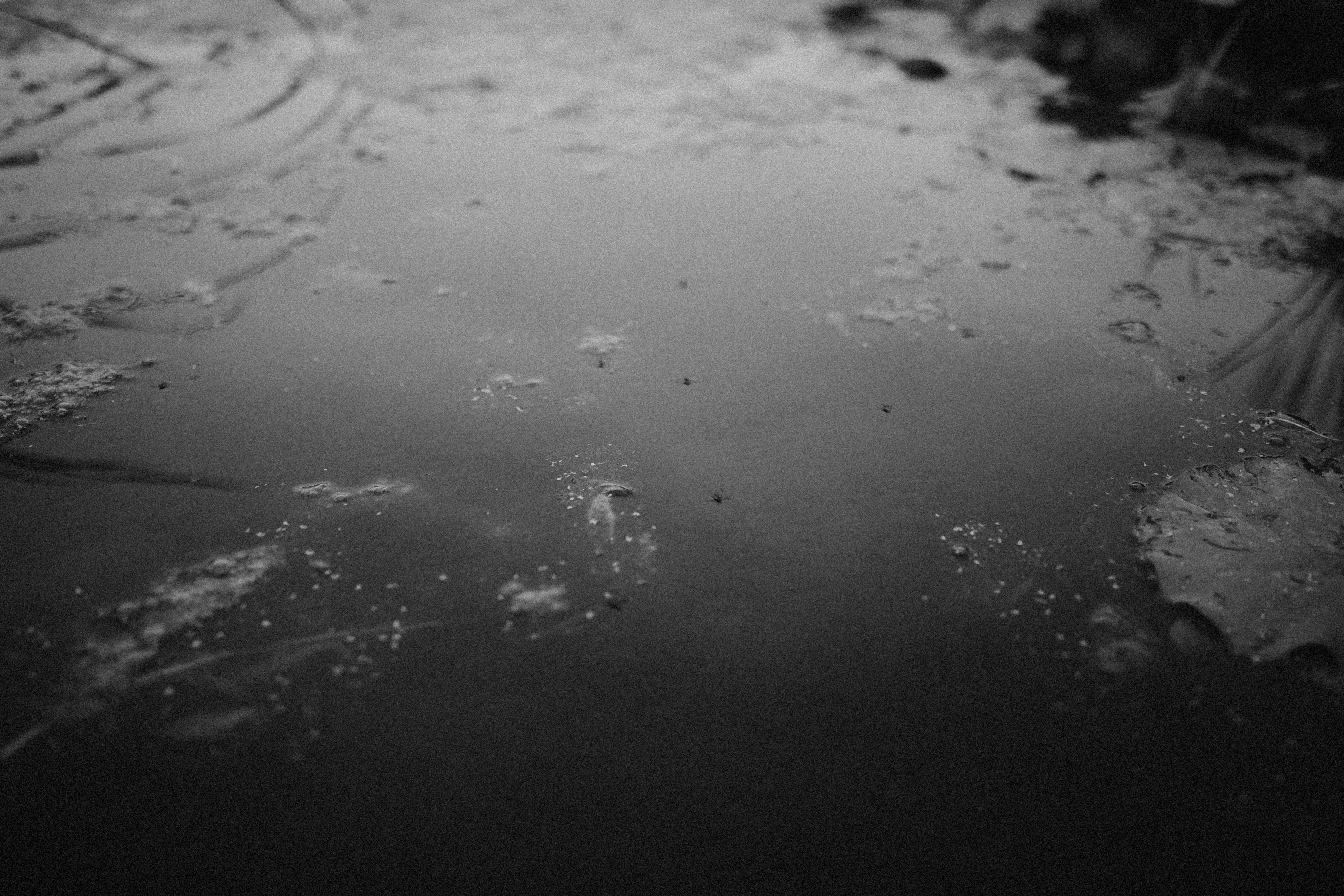 grayscale photo of water