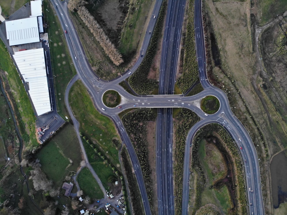 bird's eye view of crossroads