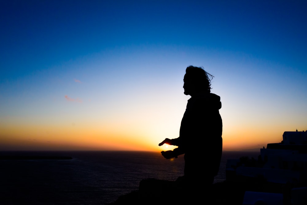 silhouette of standing person