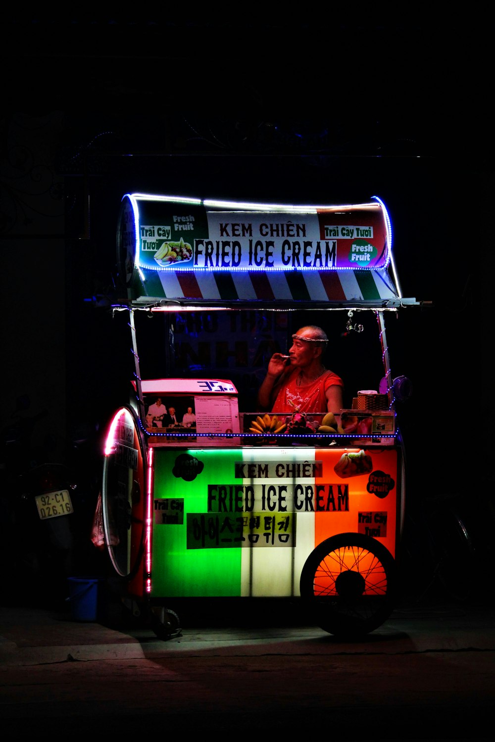 man behind Fried Ice Cream stall