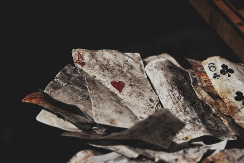 game cards on black surface