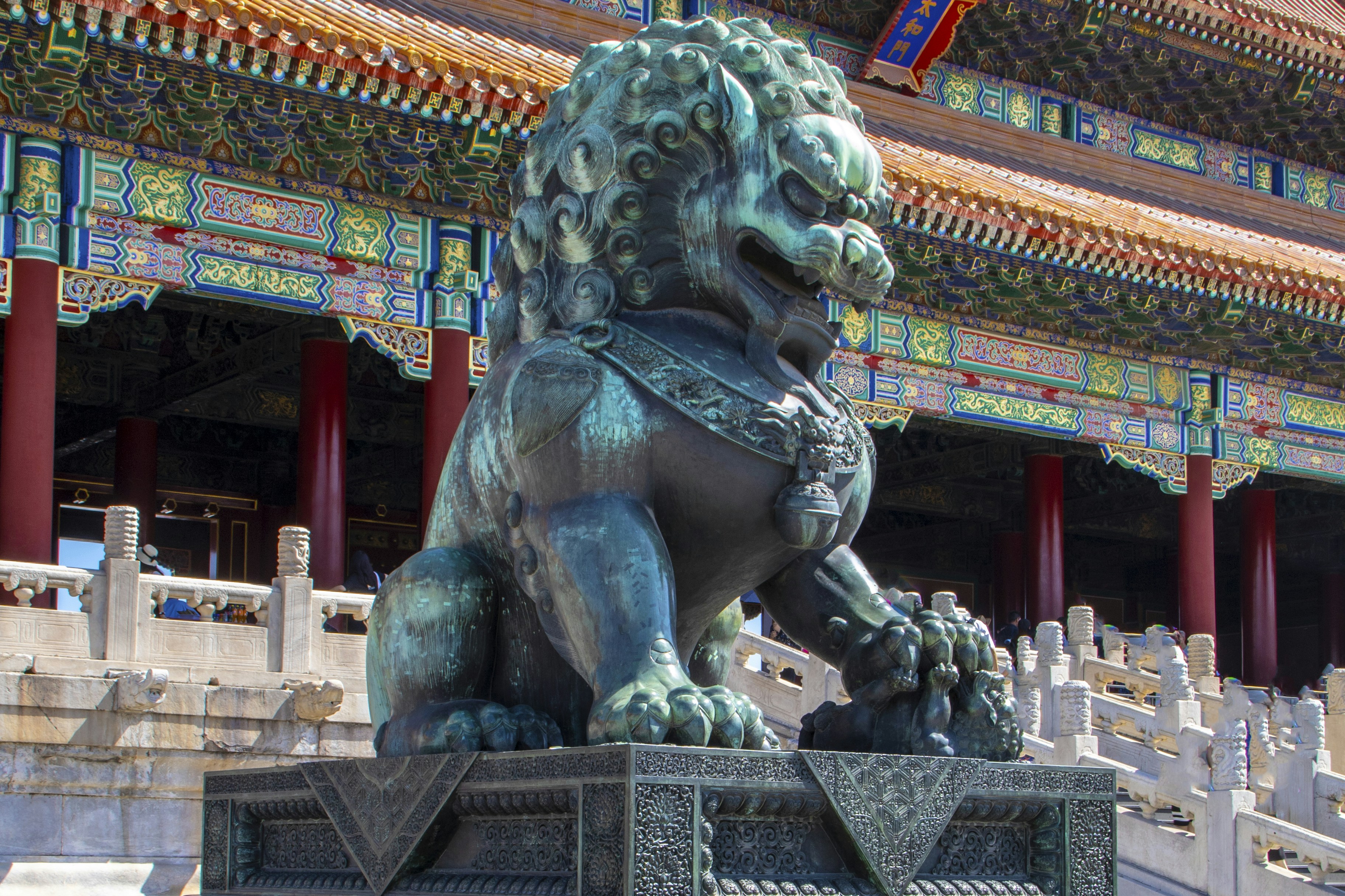 This is an Imperial Chinese Lioness in the grounds of the Forbidden Palace, Beijing, which was constructed in the 1300s. Sometimes these are referred to as Foo Dogs and are in pairs. This is the female or lioness, as it is playing with a cub, under it’s paw. This represents nurture. They are often made of granite or cast in bronze. I was lucky enough to visit the Forbidden Palace, whilst speaking at an international leadership conference, being held in Beijing.
