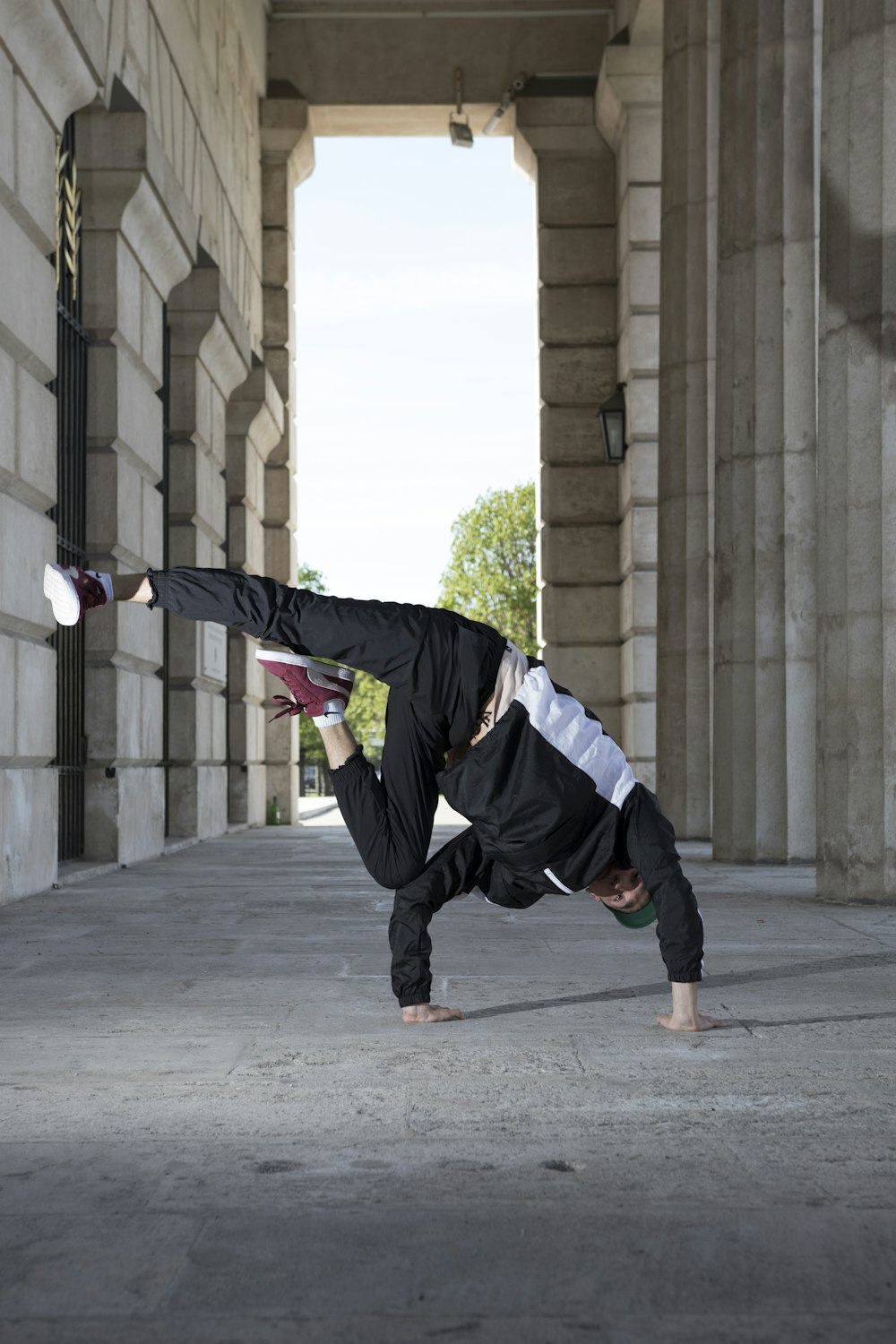 man break dancing in aisle