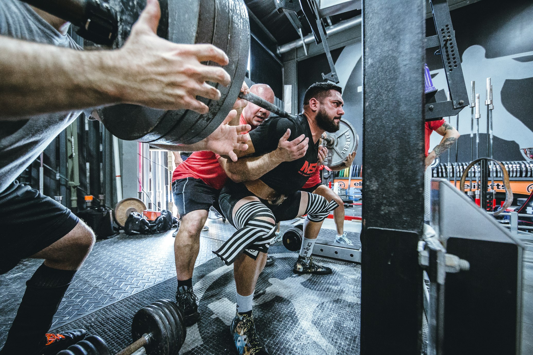 Man doing front squats