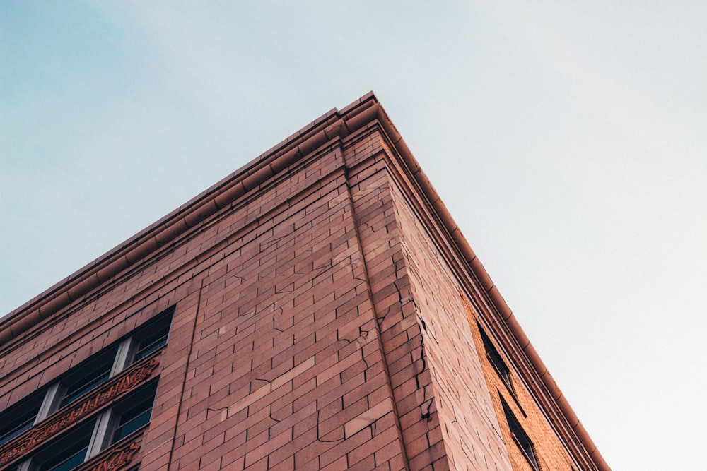 low angle of orange brick building