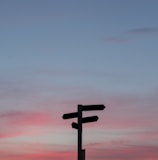 silhouette of a road signage during golden hour