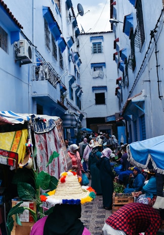 person buying good on street