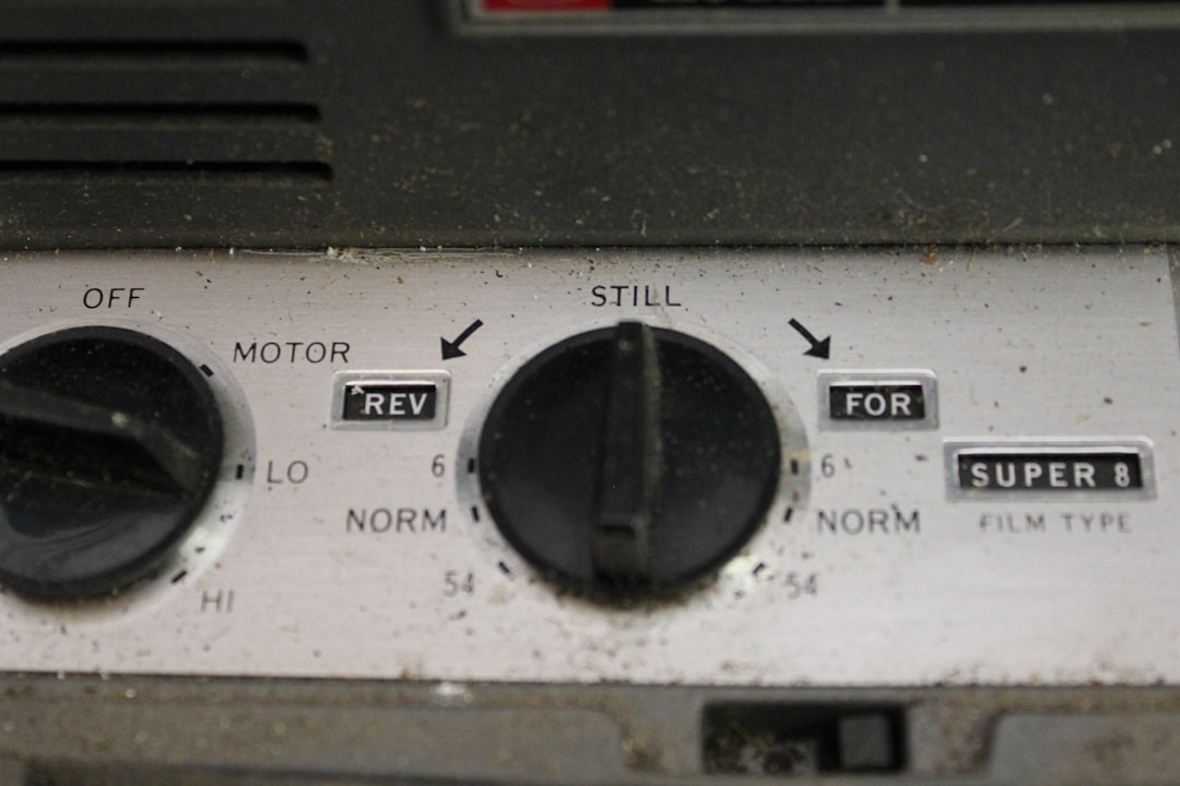 Close-up of boiler control dial