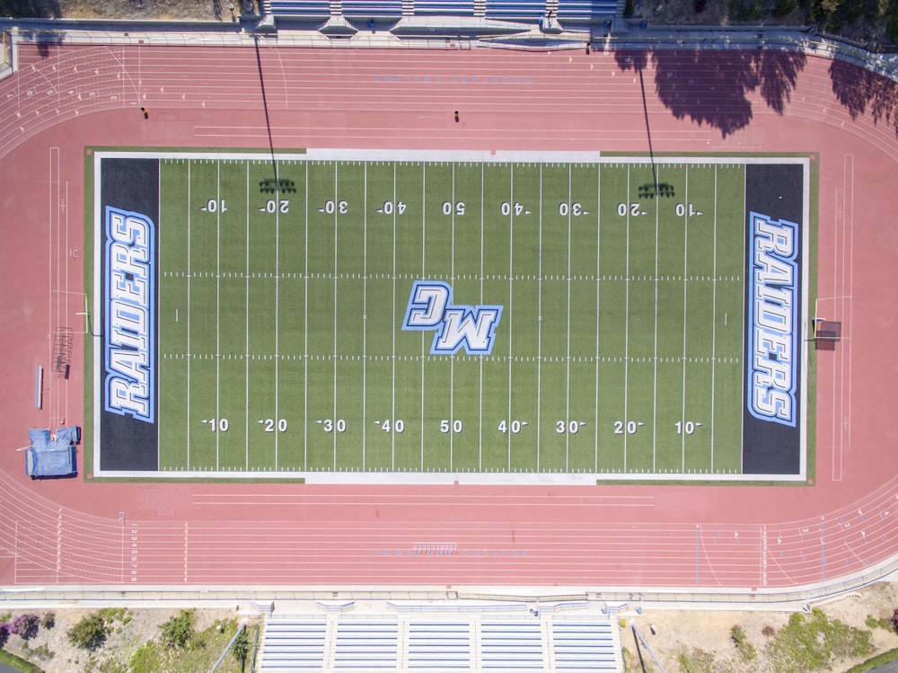 aerial photography of football field