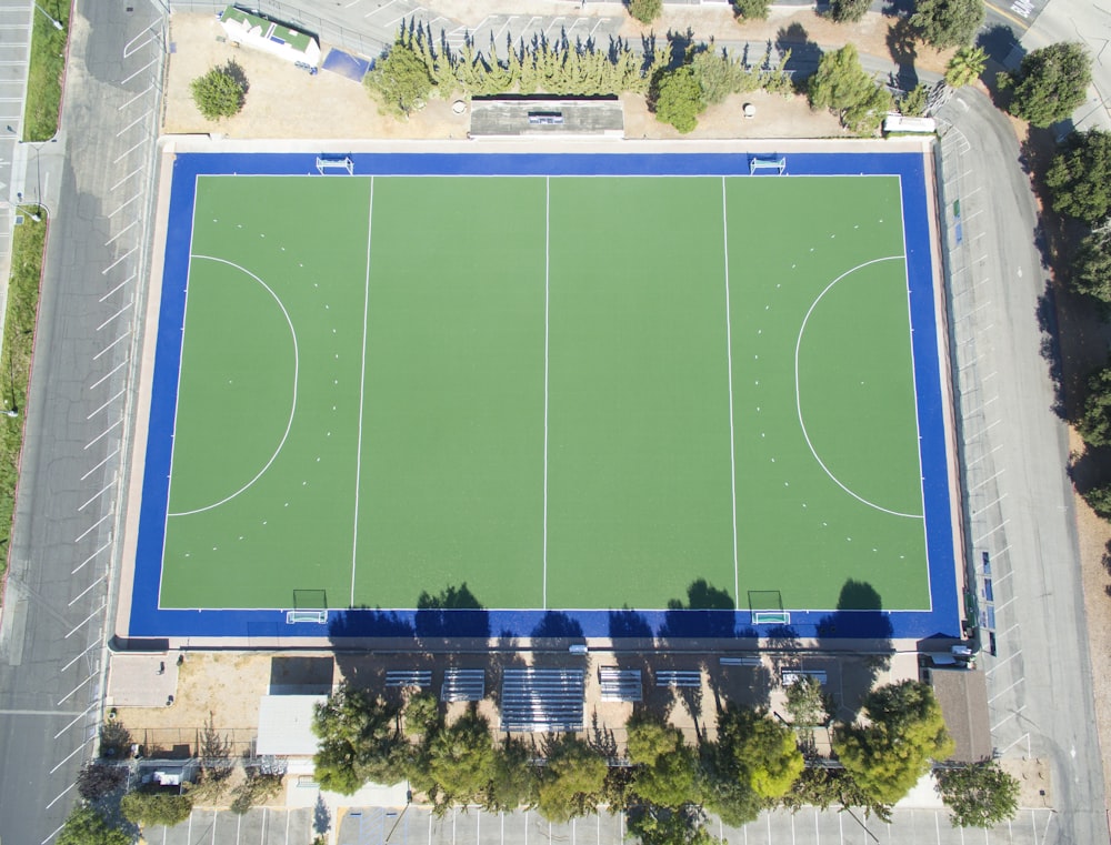 aerial futsal course near trees