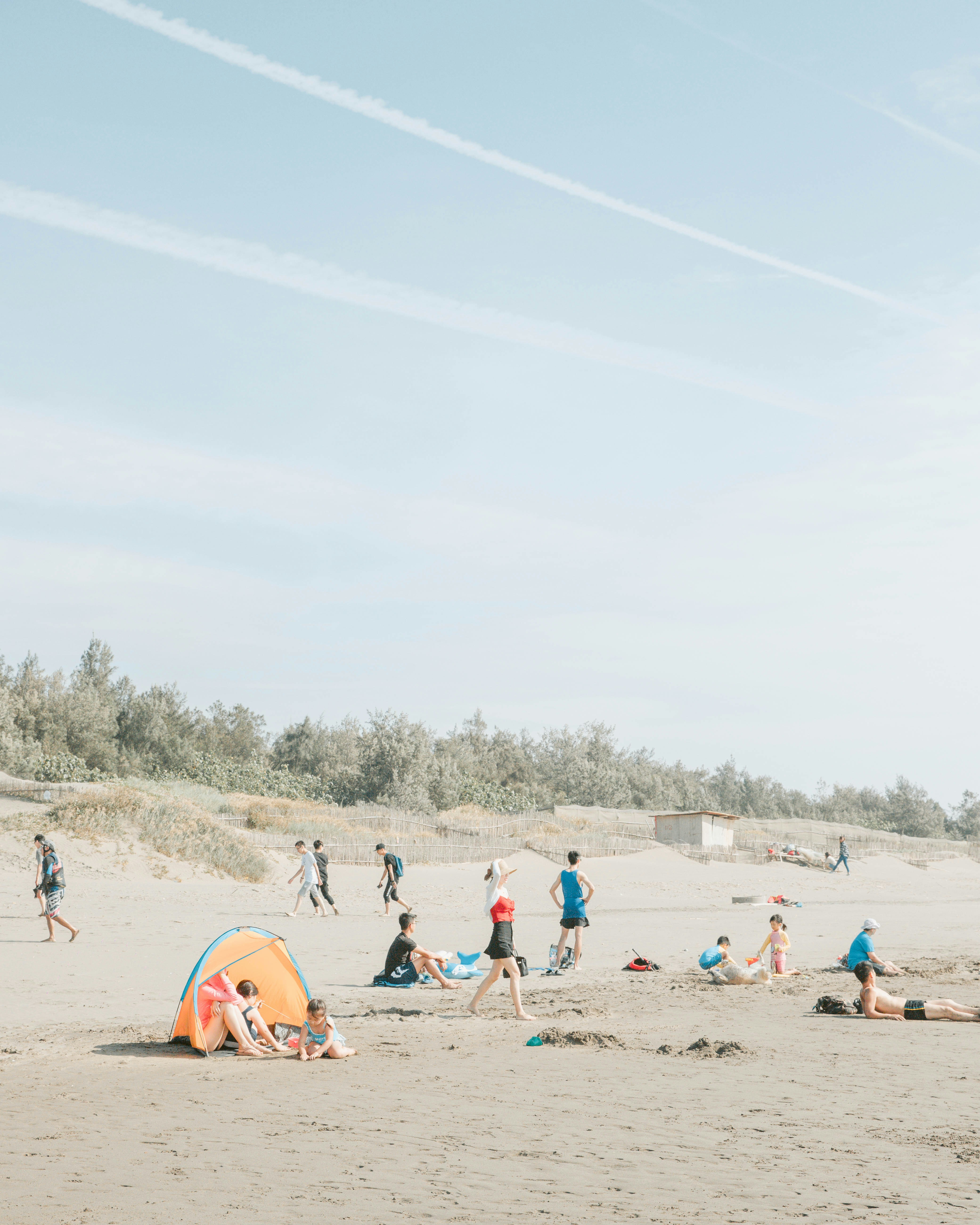 people staying on shore