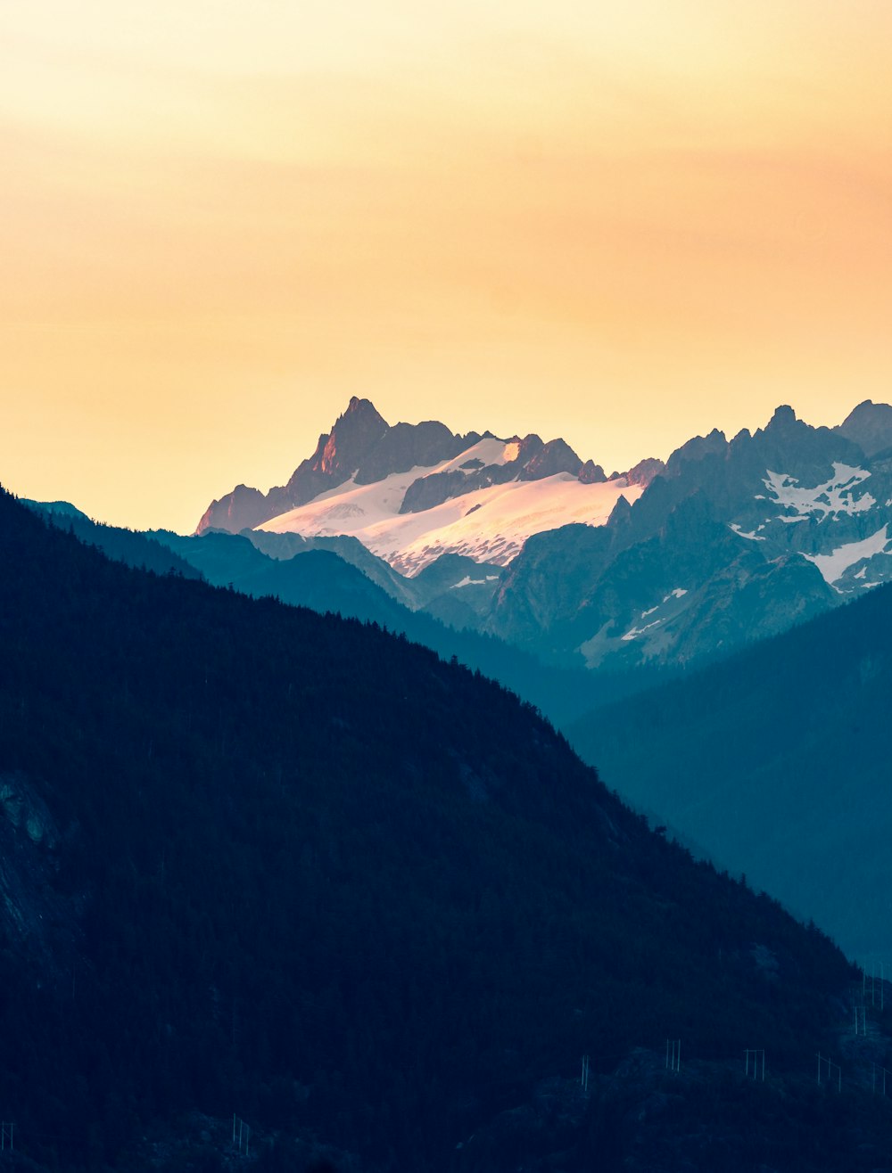 mountains covered by snow