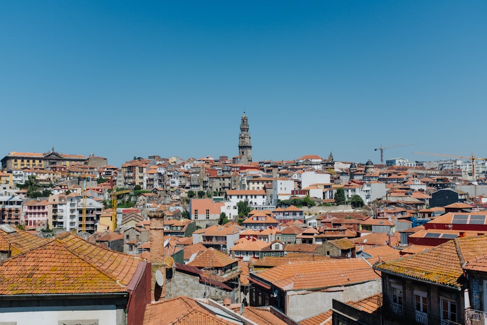 cityscape view of city under blue skies