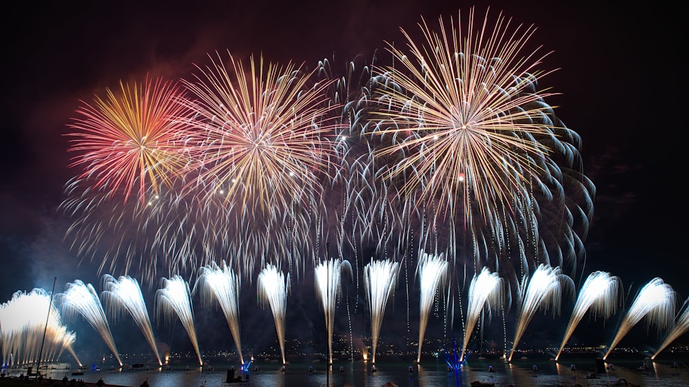 time lapse photography of fireworks