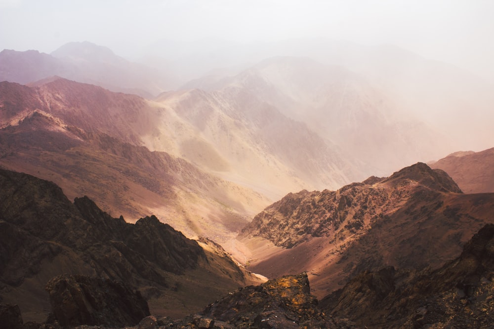 photo of brown mountains