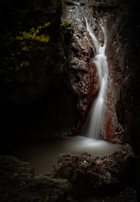 waterfalls between rock formation in Solymár Hungary